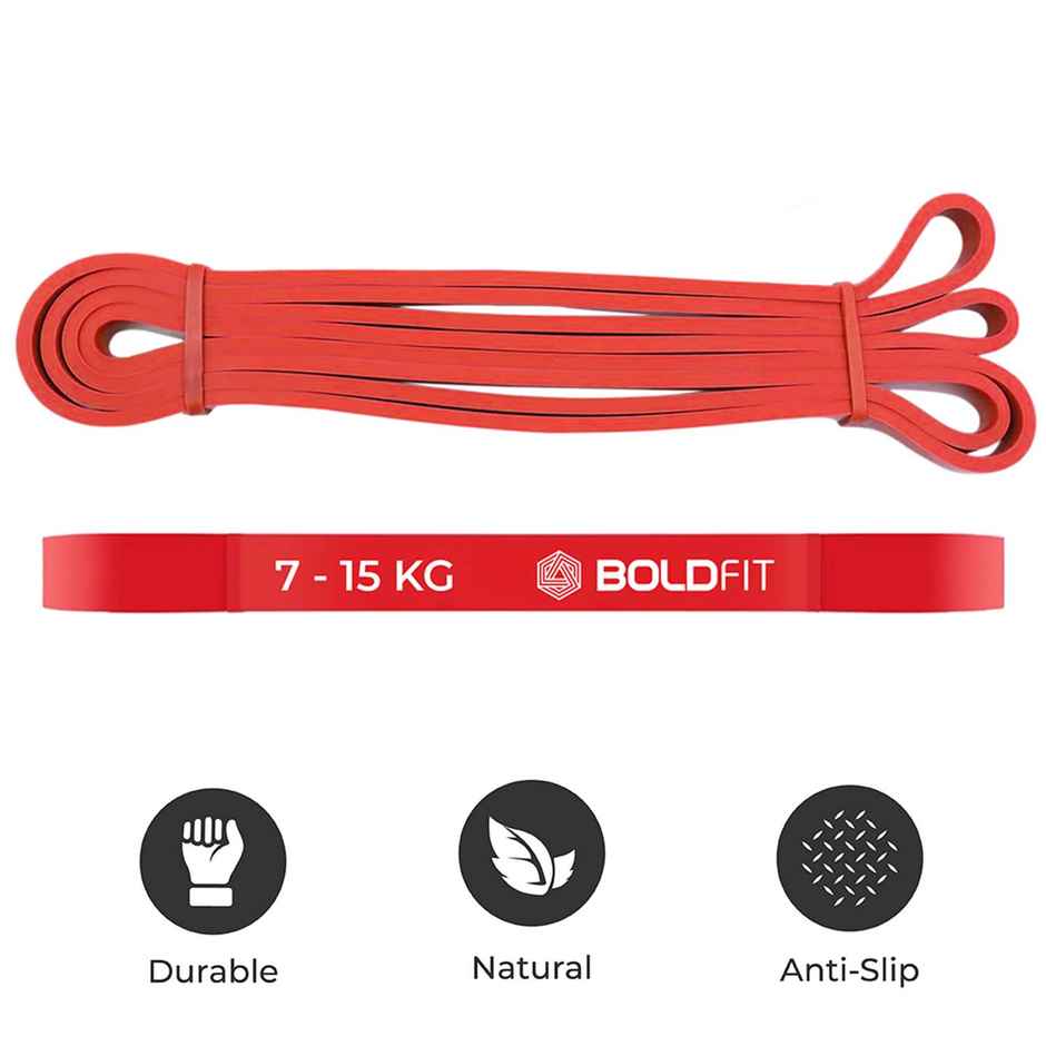 Boldfit Heavy Resistance Band For Workout Exercise | 7-15 Kg Resistace Capacity | Red